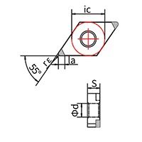 PCBN Tools (Tool Bits for Whirling), DNGA