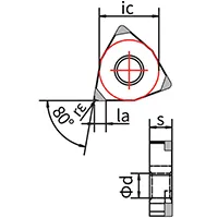 PCBN Tools (Tool Bits for Whirling), WNGA